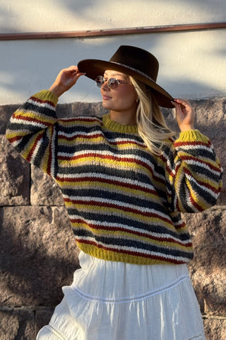 Somerset Stripe neule, mustard