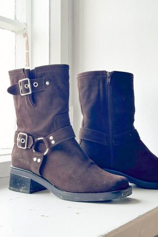 Spark suede boots, dark brown