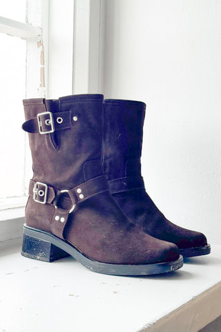 Spark suede boots, dark brown