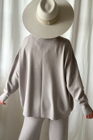Sweet Touch polo neck jumper, taupe