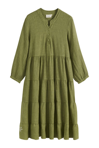 Sylvia linen dress, green