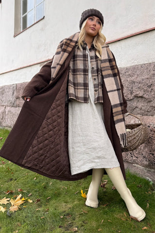 Tartan flannel check shirt, brown