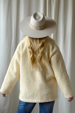 Teddy takki lyhyt, luonnonvalkoinen