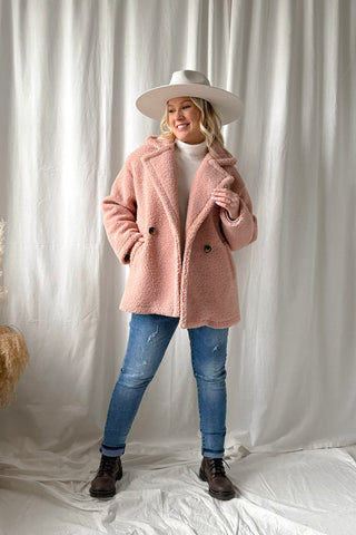 Teddy takki lyhyt, rose