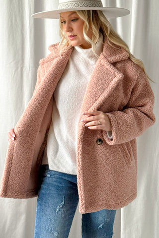 Teddy takki lyhyt, rose