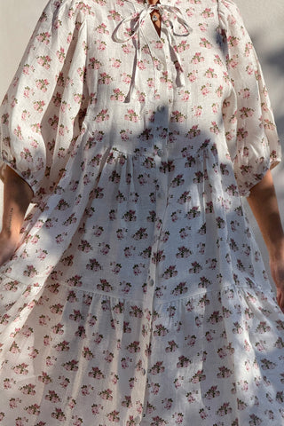 Thalia pellavamekko, floral pink