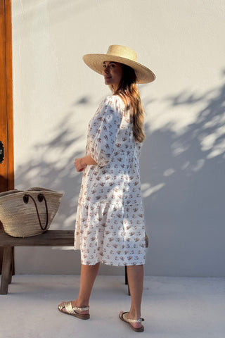 Thalia pellavamekko, floral pink