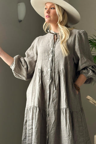 Thea pellavamekko, taupe