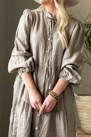 Thea pellavamekko, taupe