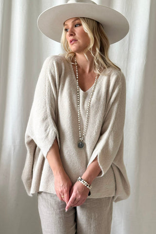 Tiana alpakkaneule, beige