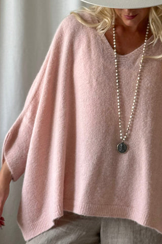 Tiana alpakkaneule, vaaleanpunainen