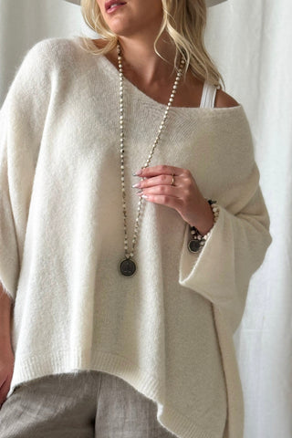 Tiana alpaca jumper, off white