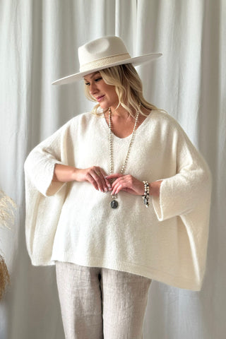 Tiana alpaca jumper, off white