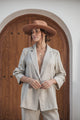 Timeless linen blazer, natural