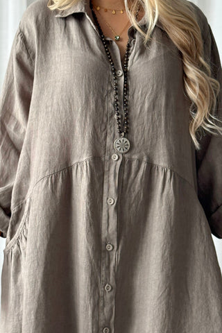Toscana pellavamekko, taupe