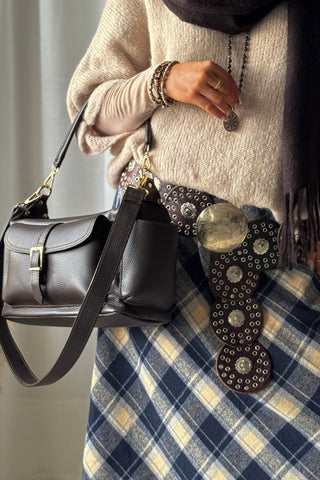 Urban leather bag, coffee