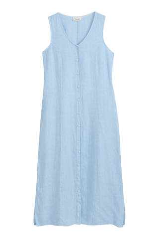 Valencia linen dress, light blue