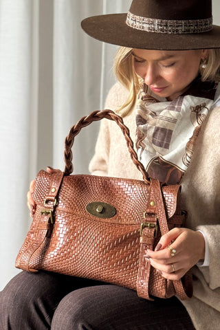 Vintage Country Club leather bag, beown