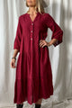 Vionne linen dress, red wine