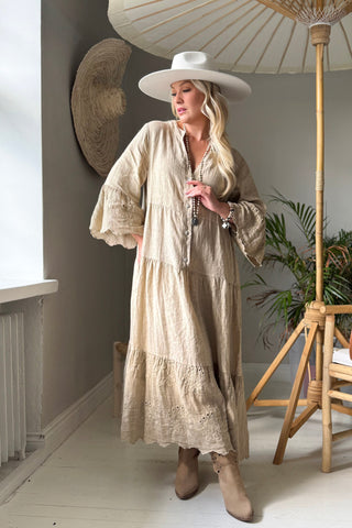 Vionne linen dress, cashmere