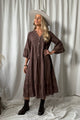 Vionne linen dress, coffee