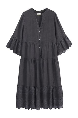 Vionne linen dress, smoke