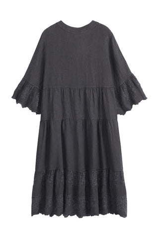 Vionne linen dress, smoke