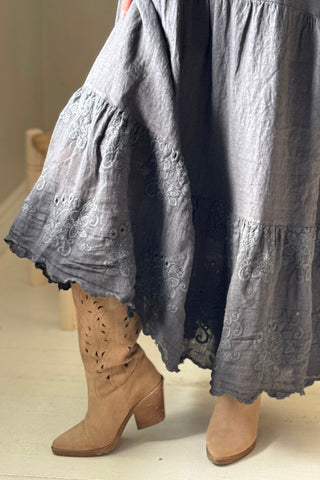Vionne linen dress, smoke