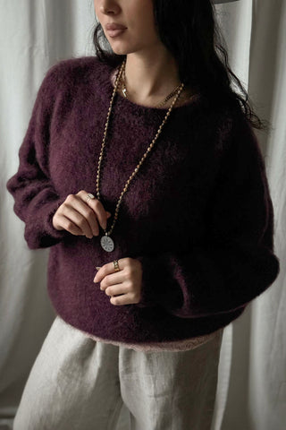 Warmness mohairneule, luumu