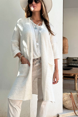 Wilona neuletakki, luonnonvalkoinen