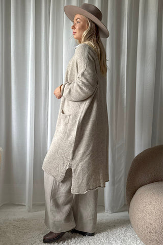 Wilona Long neuletakki, beige
