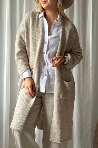 Wilona Long neuletakki, beige