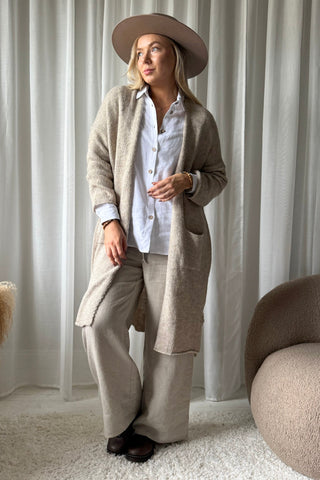 Wilona Long neuletakki, beige