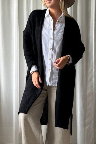Wilona Long cardigan, black