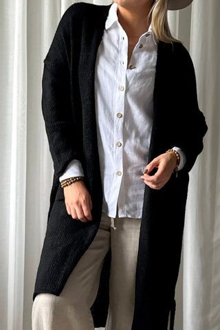 Wilona Long cardigan, black