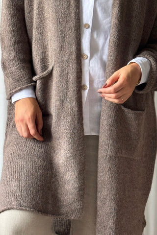 Wilona Long neuletakki, taupe