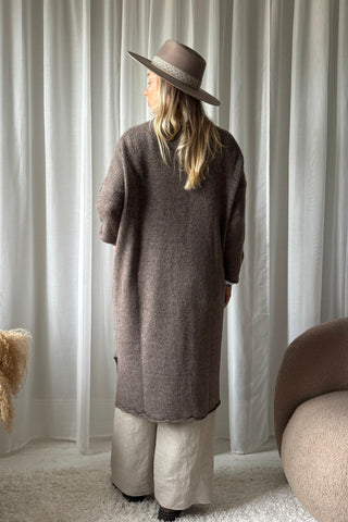 Wilona Long neuletakki, taupe