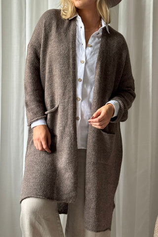 Wilona Long neuletakki, taupe