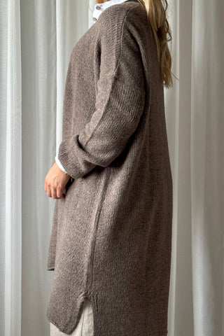 Wilona Long neuletakki, taupe