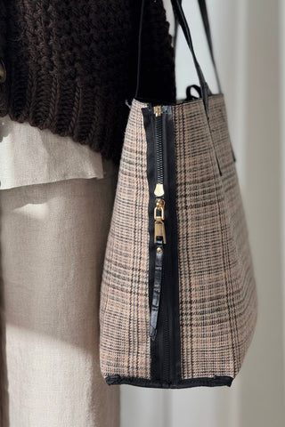 Windsor Reversible Bag big, black/check