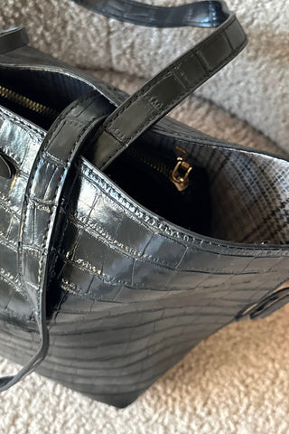 Windsor Reversible Bag big, black/check