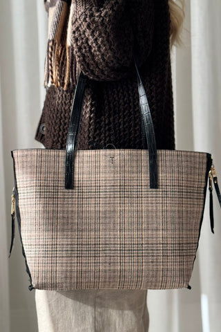 Windsor Reversible Bag big, black/check
