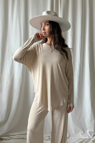 Bamboo Yoga paita, beige