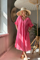 Yoko kaftan dress, malibu pink