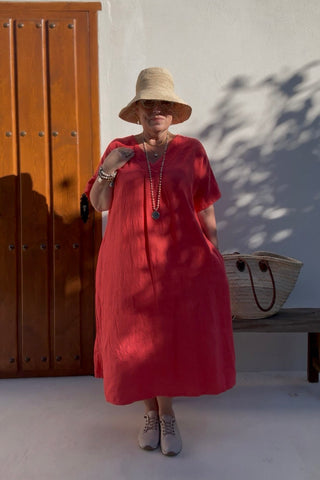 Yoko kaftaanimekko, poppy red