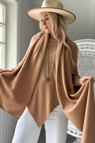 Zelie viskoosiponcho, caramel