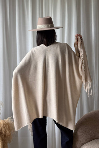 Zermatt poncho luxury, beige