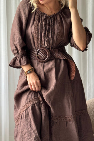 Zoe braided belt, brown