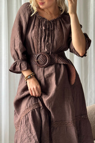 Zoe braided belt, brown