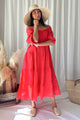 Abby Long pellavamekko, poppy red